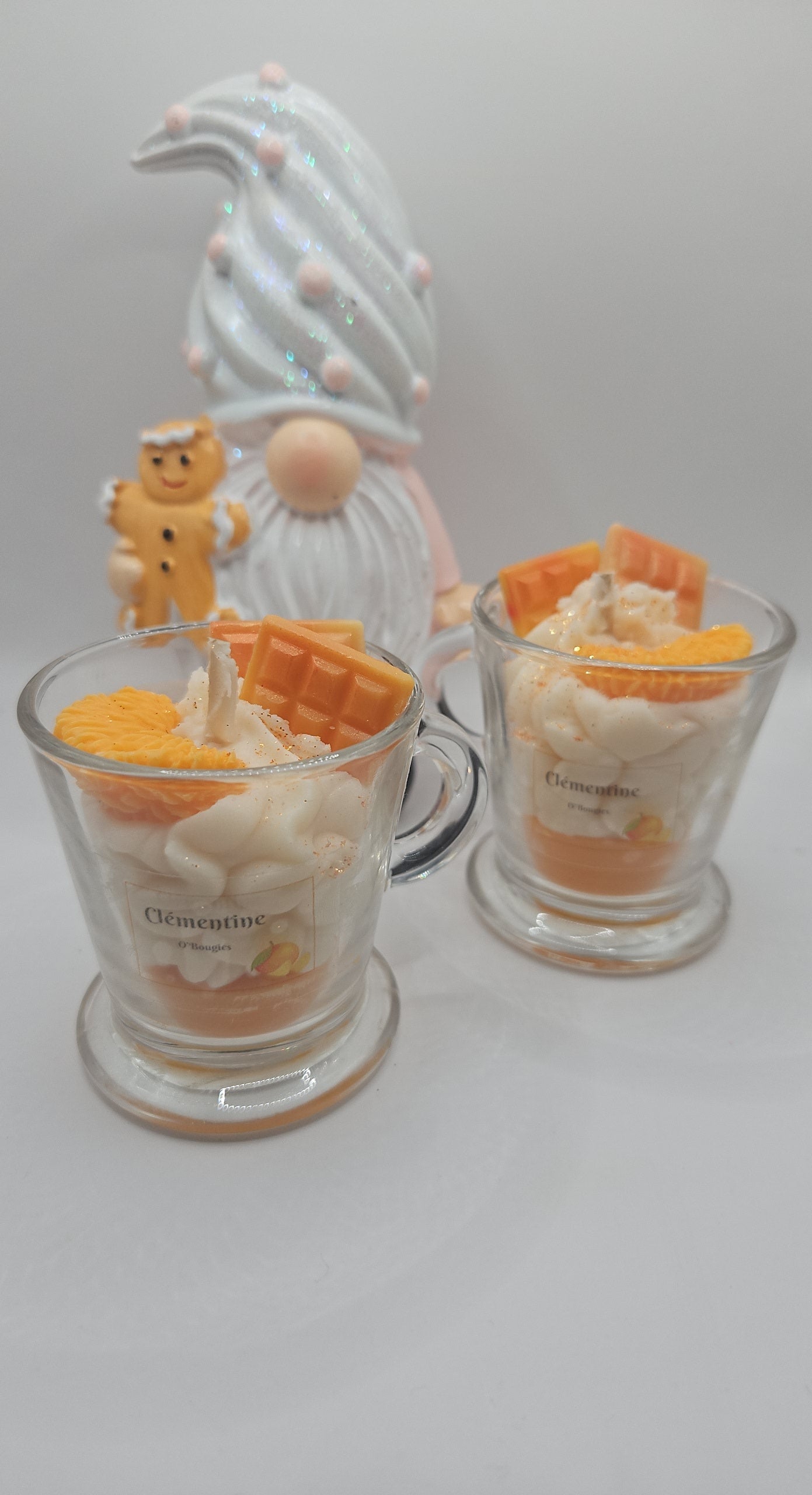 Bougie artisanale Clémentine gourmande, parfum agrumes fruité, chantilly gourmande
